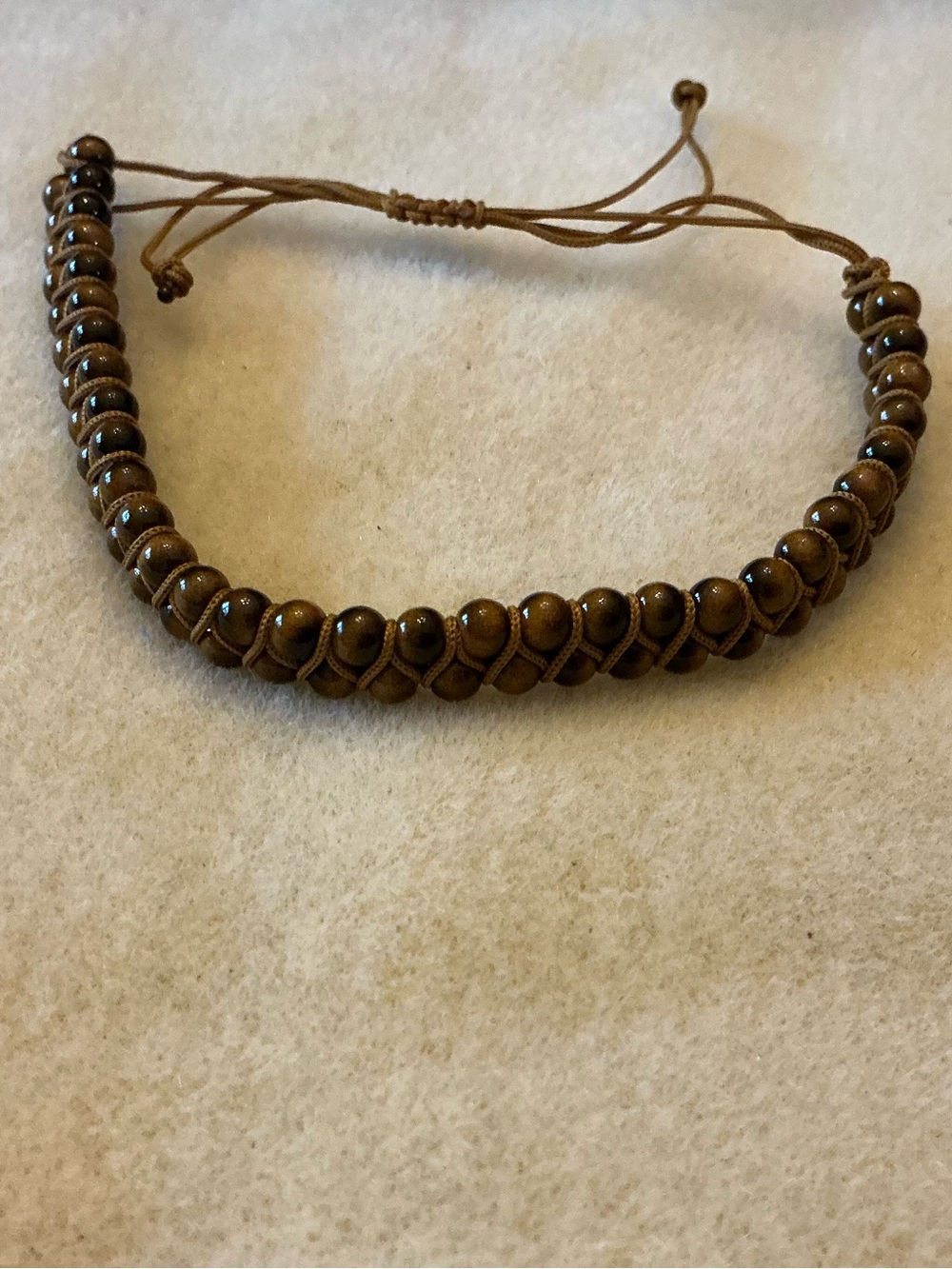 Beaded Braided Bracelet in Brown